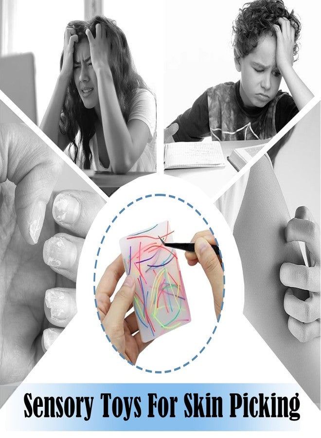 Ldmfcpa 3-Pack Skin Picking Fidget Toys, Silicone Sensory Picky Pad with Tweezer, Portable Pimple Popper Toy for Adults, Hair Pulling Fidget Toys for Anxiety, ADHD, Dermatillomania or Trichotillomania - Image 5